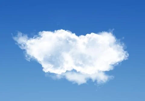 Single cloud in the deep blue gradient sky Illustrazione stock