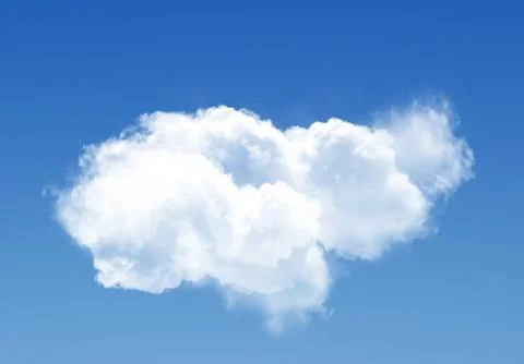 Single cloud in the deep blue gradient sky Illustrazione stock