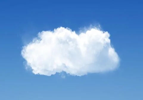 Single cloud in the deep blue gradient sky Illustrazione stock