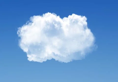 Single cloud in the deep blue gradient sky Illustrazione stock