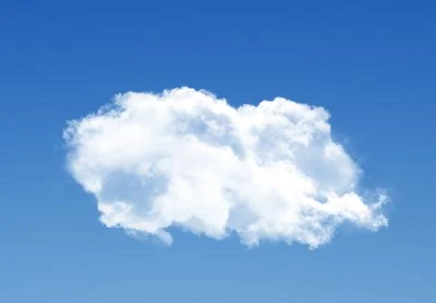 Single cloud in the deep blue gradient sky Illustrazione stock
