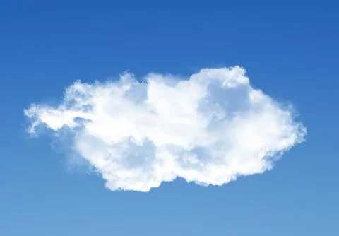 Single cloud in the deep blue gradient sky Illustrazione stock