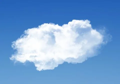 Single cloud in the deep blue gradient sky Illustrazione stock