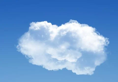 Single cloud in the deep blue gradient sky Illustrazione stock