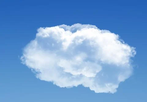 Single cloud in the deep blue gradient sky Illustrazione stock