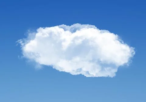 Single cloud in the deep blue gradient sky Illustrazione stock