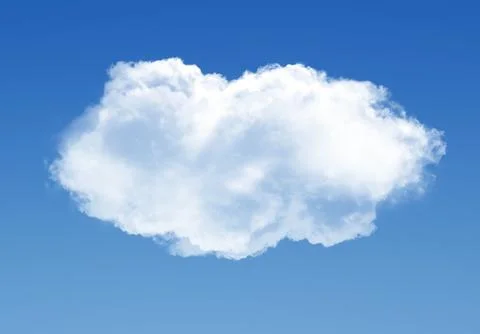 Single cloud in the deep blue gradient sky Illustrazione stock