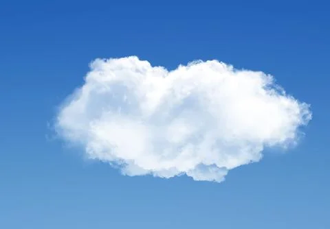 Single cloud in the deep blue gradient sky Illustrazione stock