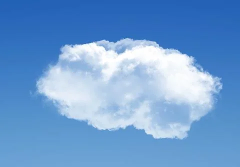 Single cloud in the deep blue gradient sky Illustrazione stock