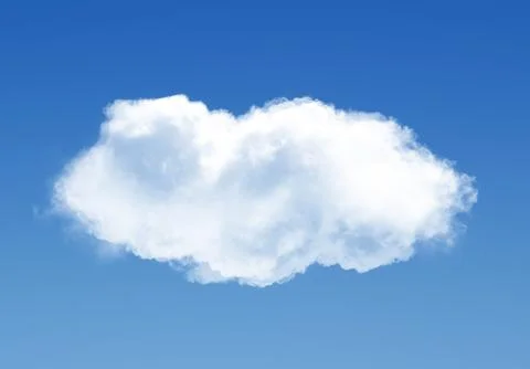 Single cloud in the deep blue gradient sky Foto stock