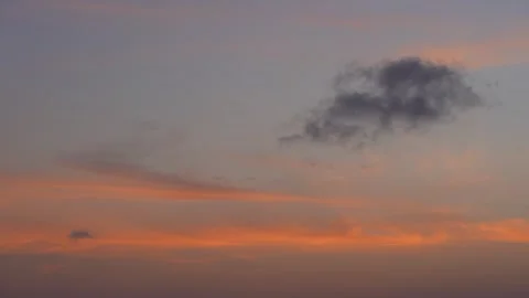 Single Cloud at Dusk in Colorful Sky Stock Footage 305957710