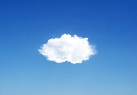 Single cloud flying in the deep blue sky Illustrazione stock