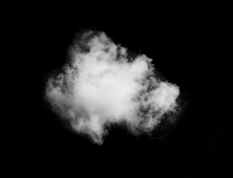 Single cloud isolated on black Foto stock