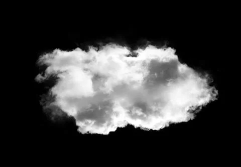 Single cloud isolated over black background Ilustración de archivo