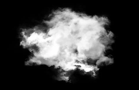 Single cloud isolated over black background 스톡 일러스트