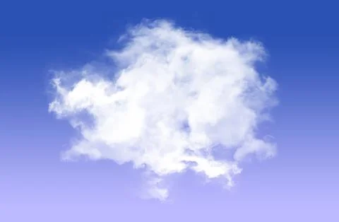 Single cloud isolated over blue gradient background Stockillustratie