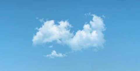 Single cloud isolated over blue sky, realistic cloud 3D illustration Illustrazione stock