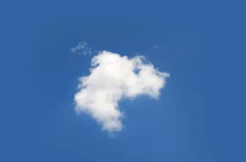 Single cloud isolated over blue sky background Stock Photos