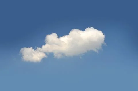 Single cloud isolated over blue sky background Stock Photos