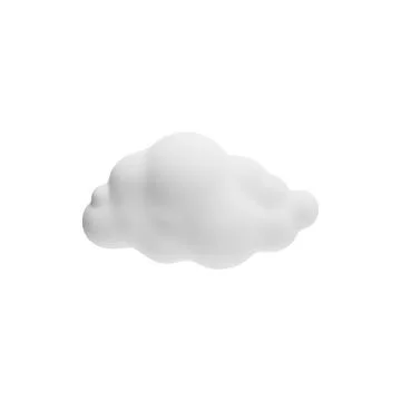 Single cloud or white vapor realistic vector illustration on white background. Stock Illustration