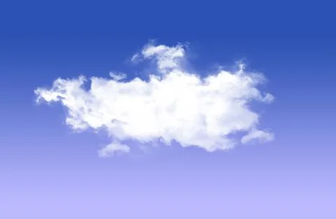 Single cloud over blue background Stockillustratie