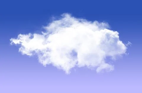 Single cloud over blue sky background 库存插图