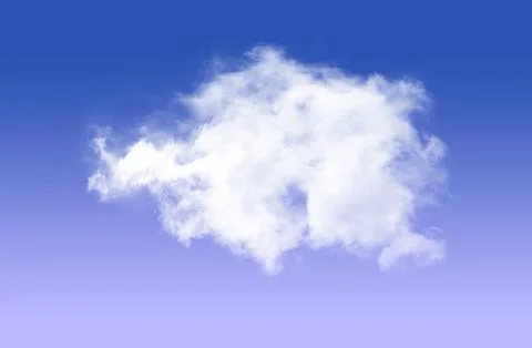 Single cloud over blue sky background Stockillustratie