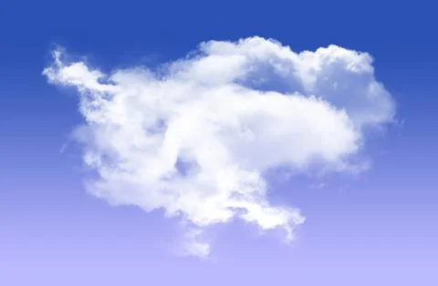 Single cloud shape isolated over blue background Stockillustratie