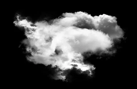 Single cloud shape isolated over black background 스톡 일러스트
