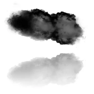 Single cloud shape with its reflection Stock Illustration
