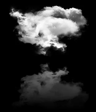 Single cloud shape with reflection isolated over black background イラスト素材