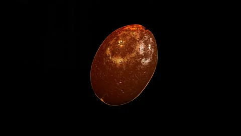 Single coffee bean rotation on black background. Video stock 168561197