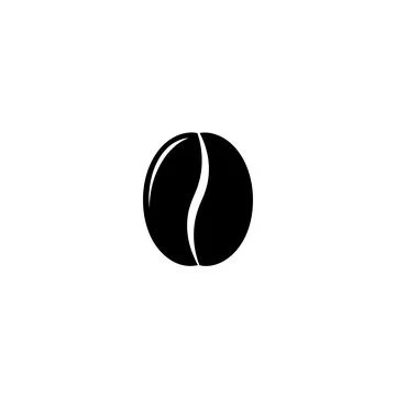 Single coffee bean silhouette icon for espresso drink menu Stock Illustration