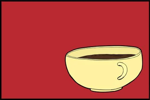 Single Coffee Cup Over Red Stock Illustration