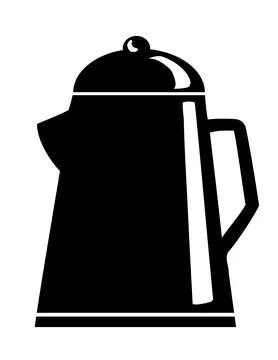Single coffee pot isolated elements belonging to the restaurant Illustrazione stock