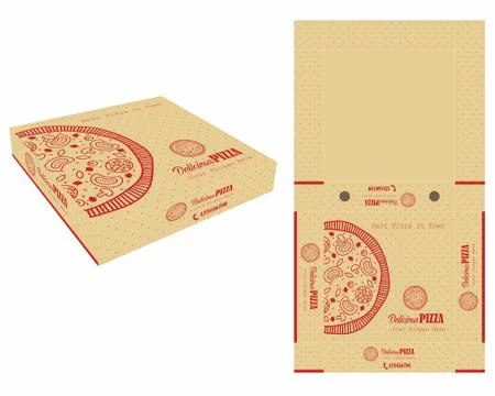 Single Color Pizza Box Stock Illustration