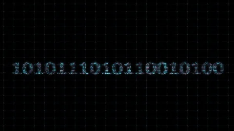 Single computation system, with digital binary code, digital coding Stock Footage 104949164