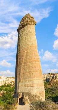 Single conical mountain Stock Photos