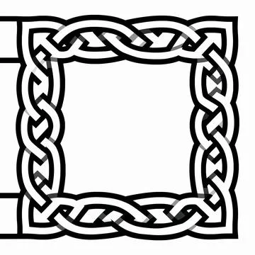 Single Continuous Celtic Knot Border with Symmetrical Interlocking Weave Pa.. 库存插图