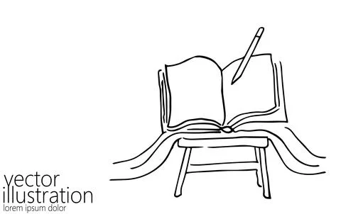 Single continuous line art education book. Learning apps master degree academy 스톡 일러스트