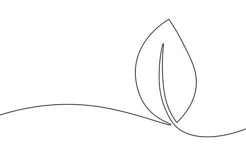 Single continuous line art growing sprout. Plant leaves seed grow soil seedling Stock-Illustration
