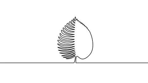 Single continuous line art growing sprout. Plant leaves seed grow soil seedling Stock-Illustration