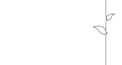 Single continuous line art growing sprout hand- drawn.Plant leaves seed gro.. Stock Illustration