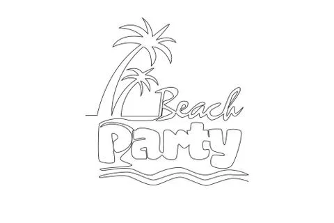 Single continuous line drawing of cute and fabulous holiday time typography Illustrazione stock