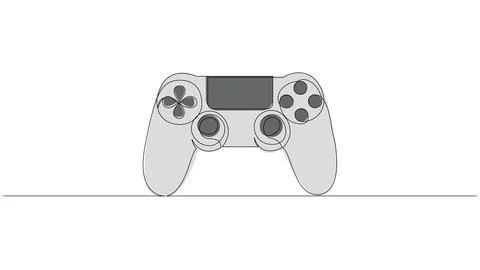 Single continuous line drawing of game controller. Stock Illustration