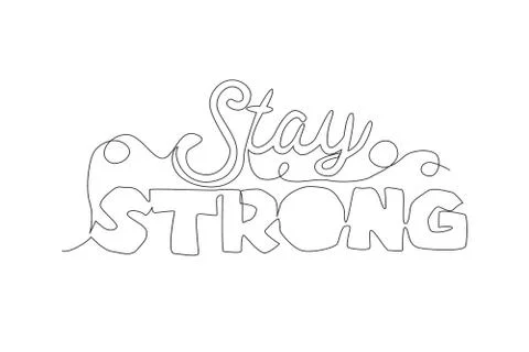 Single continuous line drawing of inspirational and motivational typography Illustrazione stock