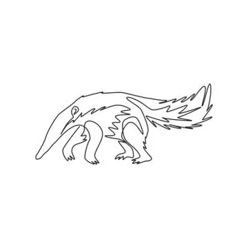 Single continuous line drawing of large anteater for logo identity Stock-Illustration
