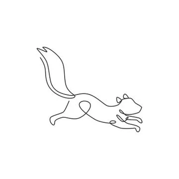 Single continuous line drawing of luxury squirrel for corporation logo Illustrazione stock