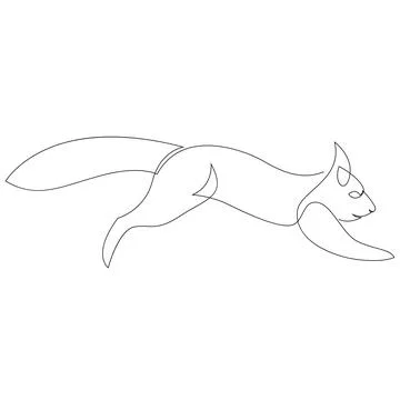 Single continuous line drawing of luxury squirrel for corporation logo identity Stock Illustration