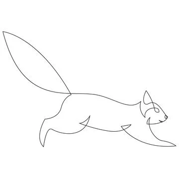 Single continuous line drawing of luxury squirrel for corporation logo identity Stock Illustration